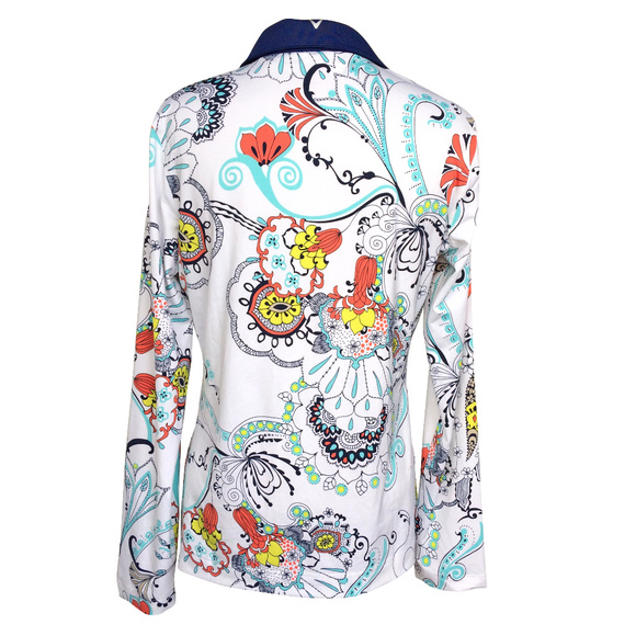 Callaway White Navy Floral Golf Polo Shirt M - Picture 3 of 5
